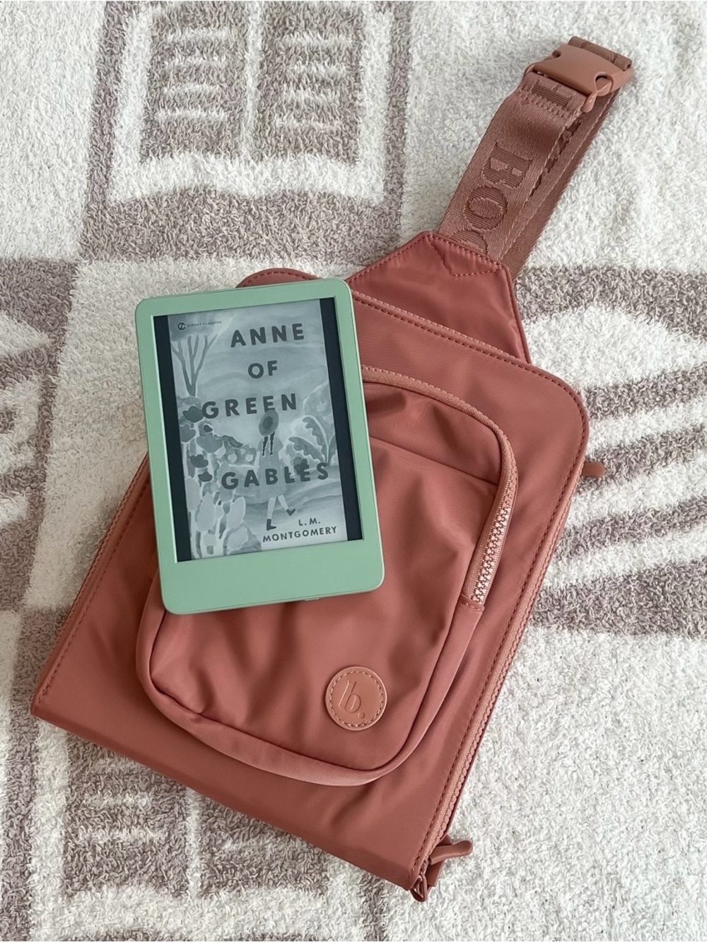 Dusty Rose Pink Sling Backpack with Front Pocket The Bookish Brand